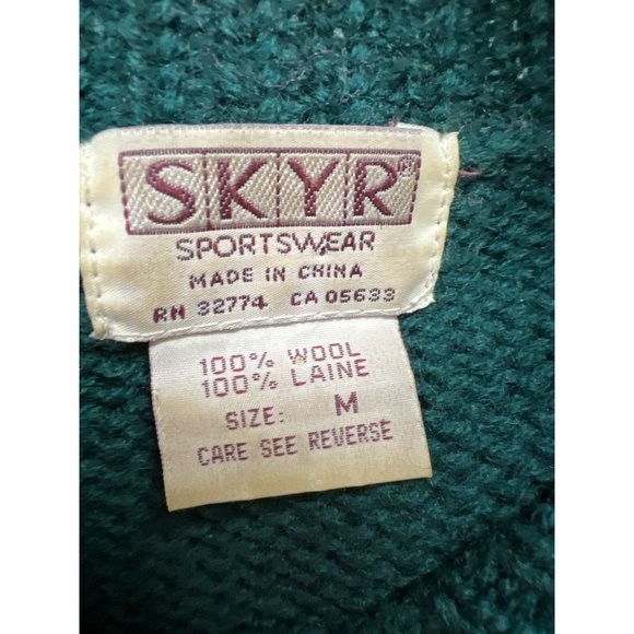 Skyr Sportwear 100% Wool Sweater Vintage Floral Knit - Picture 3 of 8